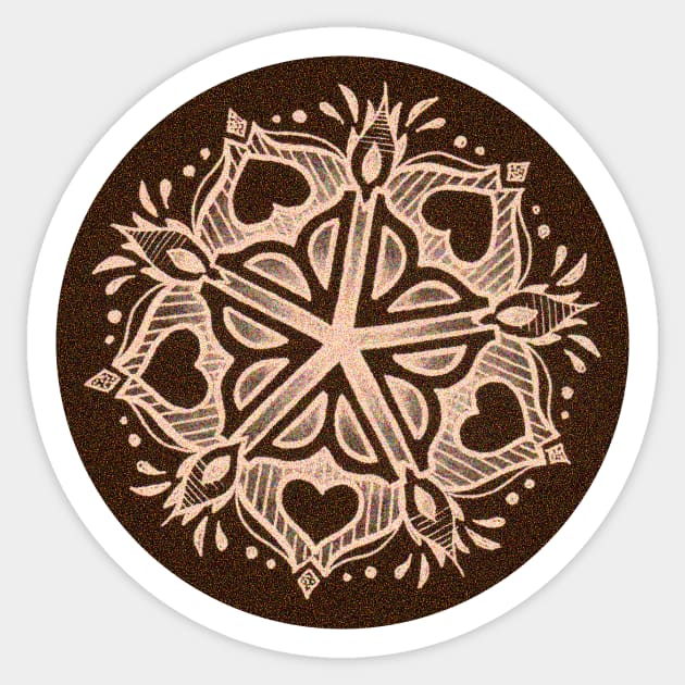 Rochester Mandala (browns with hearts) Sticker by justteejay